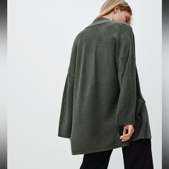 Aritzia Wilfred Grey Knit  Copernic Silk Cashmere Open Cardigan size XXS - Picture 16 of 16